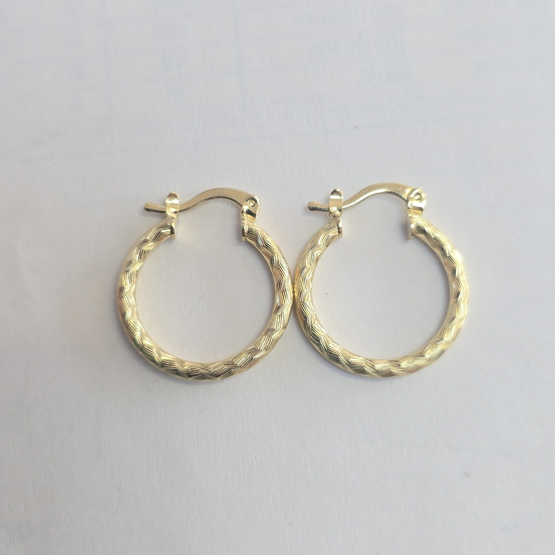 ARETES ARRACADAS LABRADAS 14K 2 GR (NUEVO)