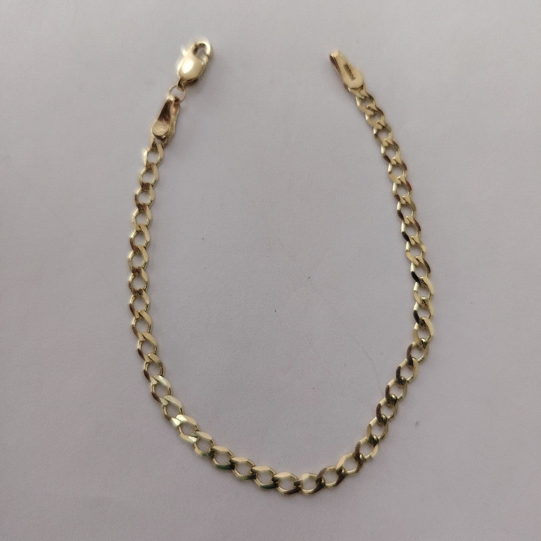 PULSERA TEJIDO BARBADA 14K 18 CM 3.4 GR (NUEVO)