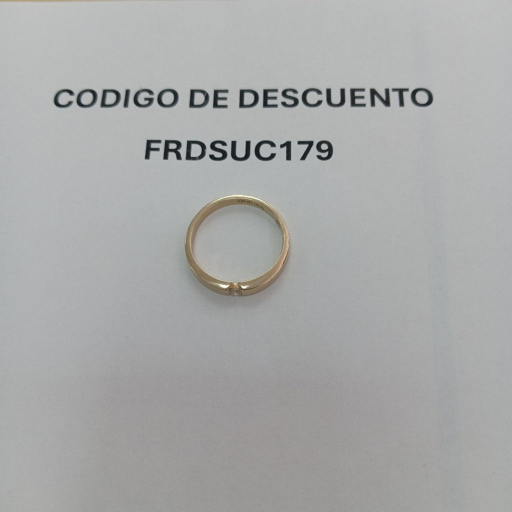ANILLO ANILLITO SOLITARIO C CIRCONIA 14K 9 TALLA 3 GR (NUEVO)