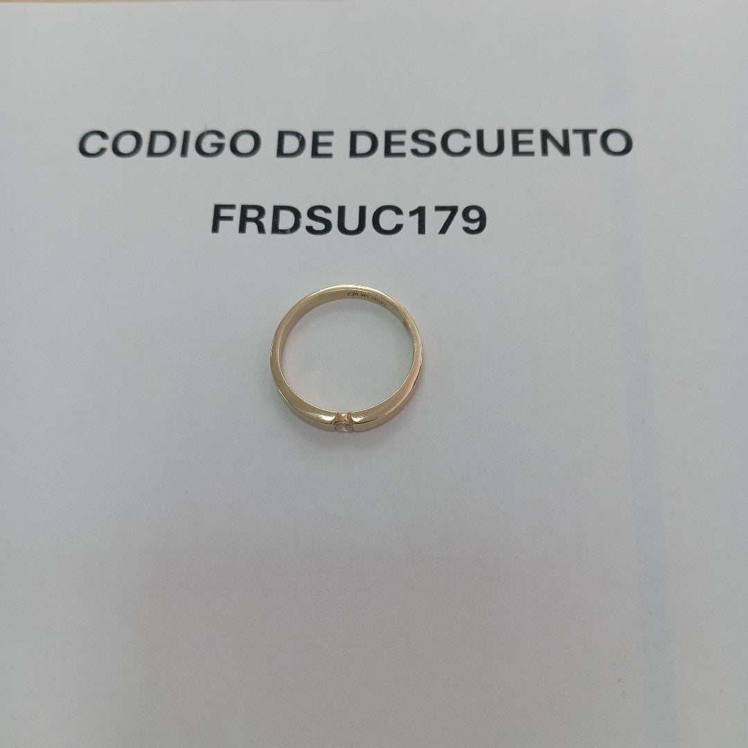 ANILLO ANILLITO SOLITARIO C CIRCONIA 14K 9 TALLA 3 GR (NUEVO)