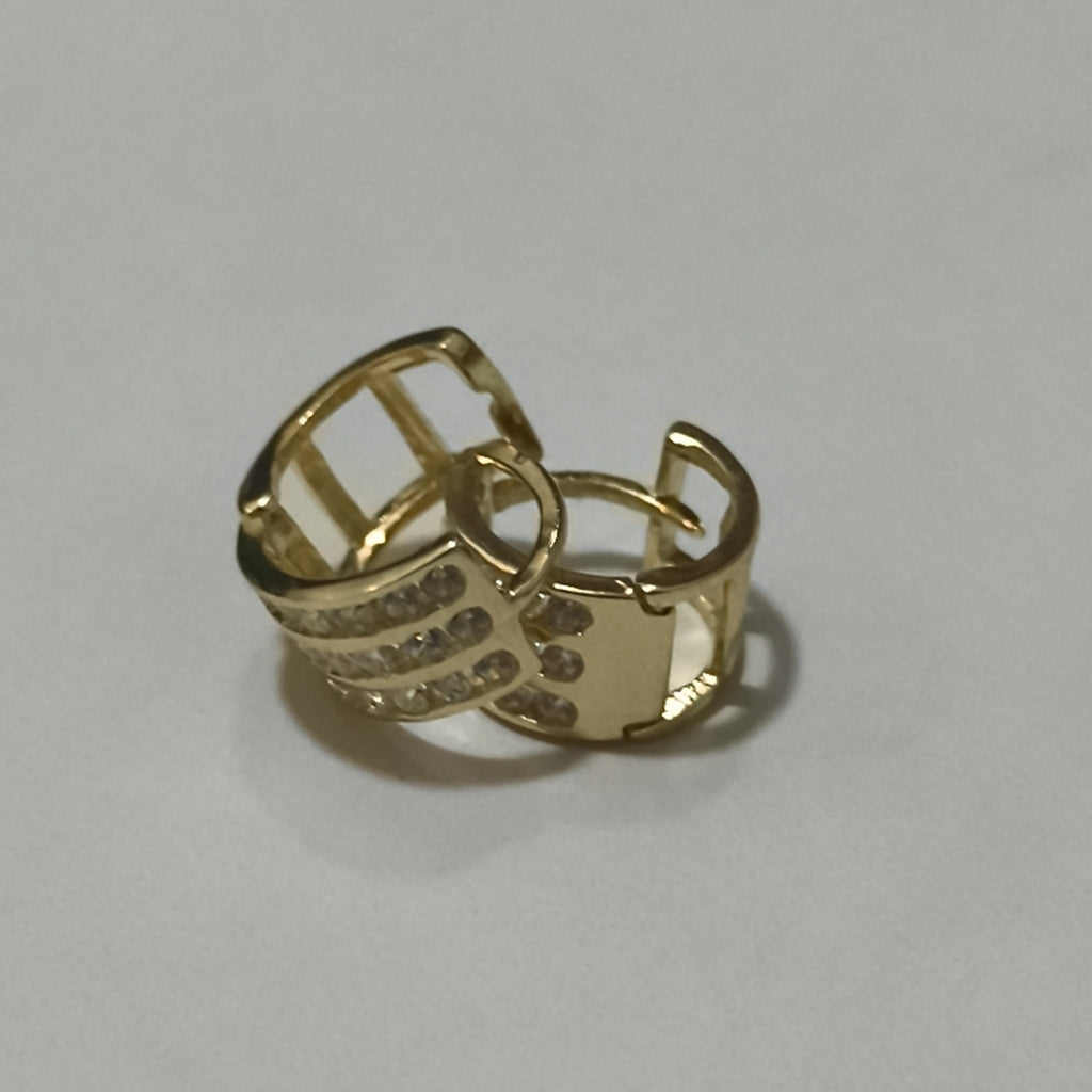ARETES HUGGIES C CIRCONIA 14K 2.2 GR (NUEVO)