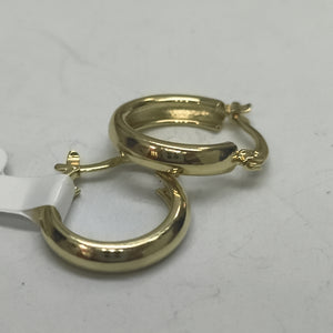 ARETES TEJIDO ARRACADAS LISAS 14K 2.1 GR (NUEVO)