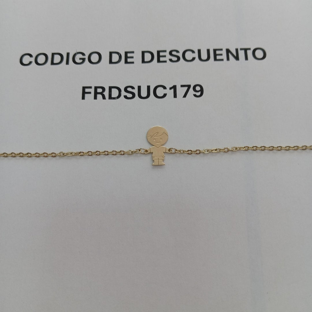 PULSERA TEJIDO ESPECIAL FIG NIÑO 14K 18 CM 1.4 GR (NUEVO)