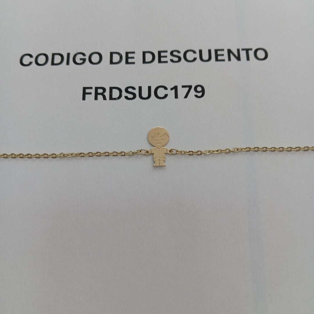 PULSERA TEJIDO ESPECIAL FIG NIÑO 14K 18 CM 1.4 GR (NUEVO)