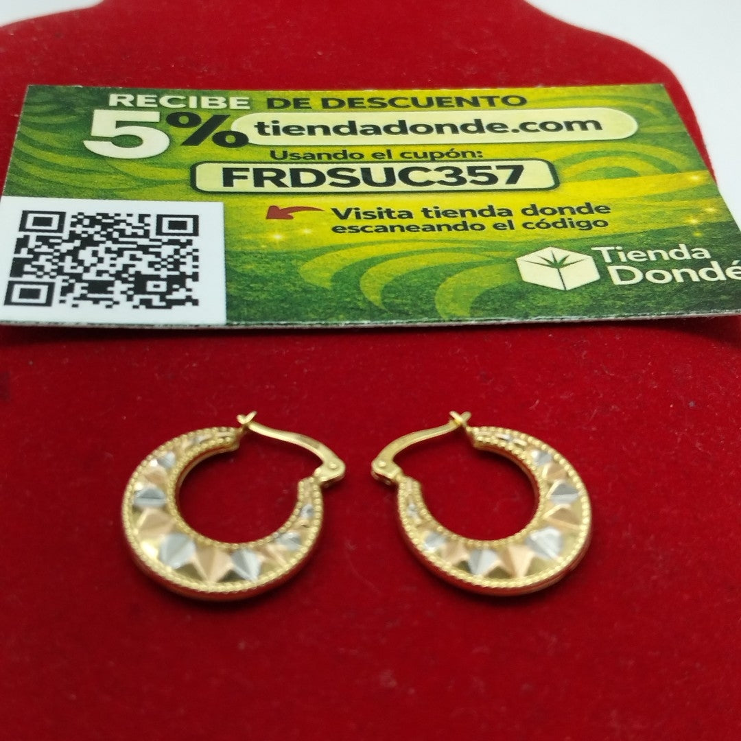 ARRACADAS PAR ORO, ORO COMBINADO 14 K 1.7 GRMS (SEMINUEVO)
