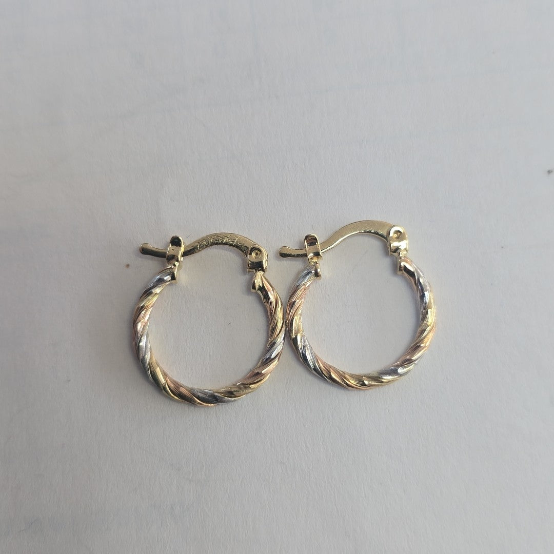 ARETES ARRACADAS COMBINADAS 14K 2 GR (NUEVO)