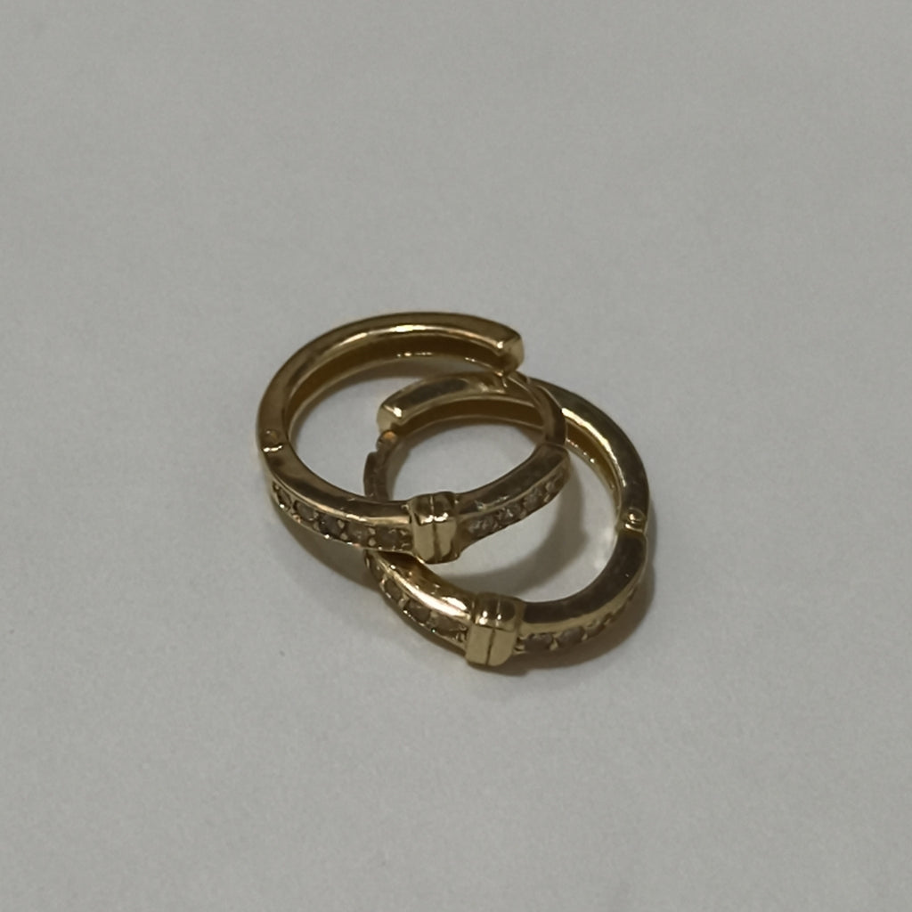 ARETES HUGGIES C CIRCONIA 14K 1.8 GR (NUEVO)