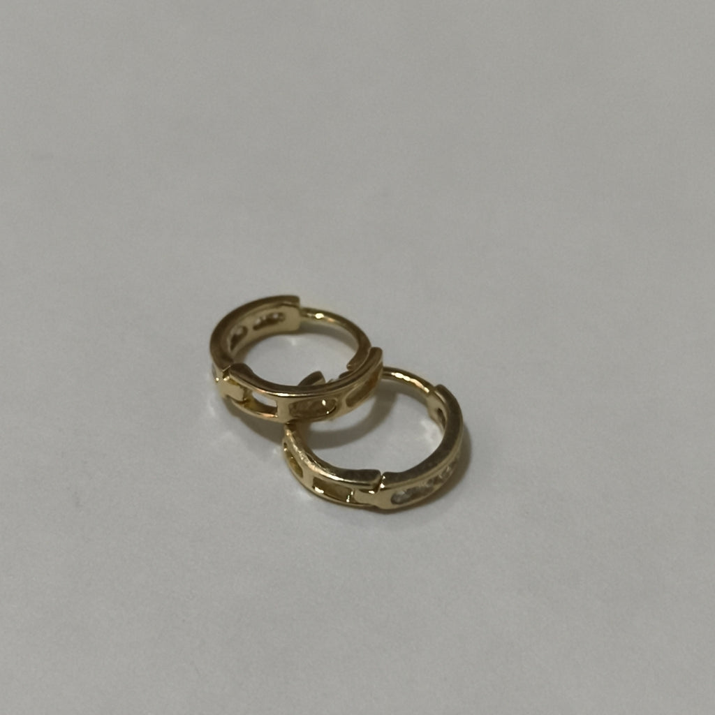ARETES ARRACADA C CIRCONIAS 14K 1.2 GR (NUEVO)