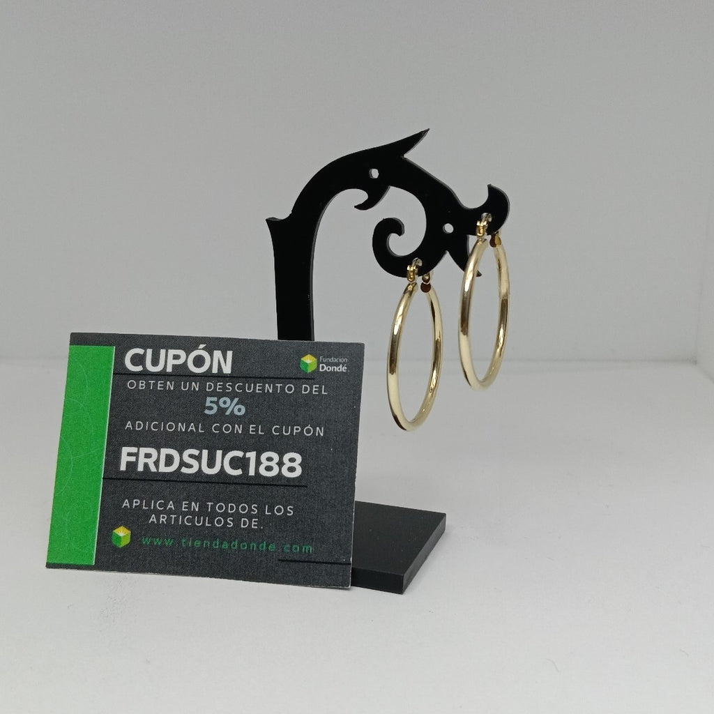ARETES TEJIDO ARRACADAS LISAS 14K 1.5 GR (NUEVO)