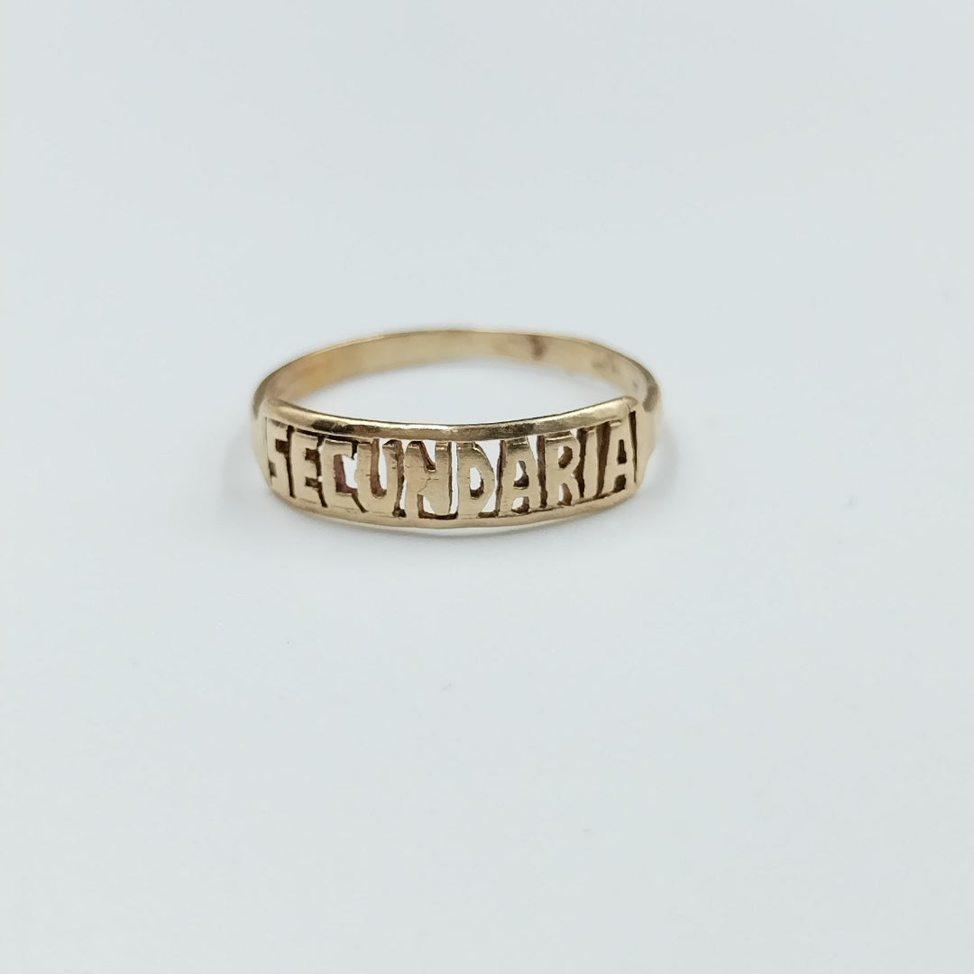 ANILLO DE GRADUACIÓN ORO 10 K 0.8 GRMS (SEMINUEVO)