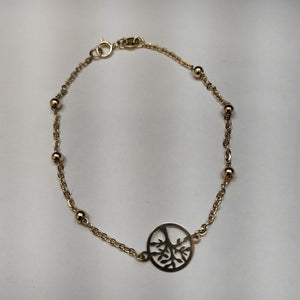 PULSERA TEJIDO ESPECIAL ARBOL 14K 18 CM 1.7 GR (NUEVO)