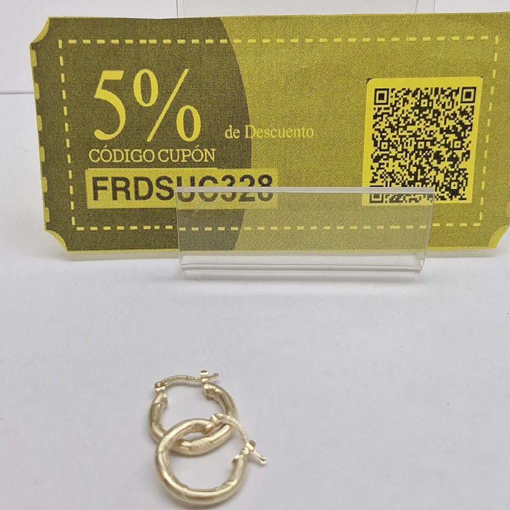 ARETES TEJIDO ARRACADAS CON DISEÑO 14K 2.7 GR (NUEVO)