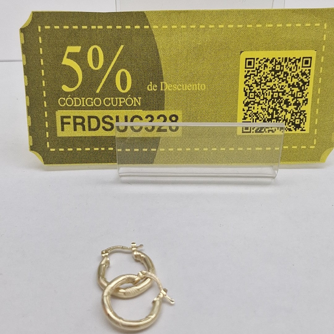 ARETES TEJIDO ARRACADAS CON DISEÑO 14K 2.7 GR (NUEVO)