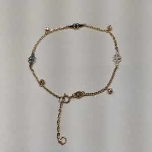 PULSERA ESPECIAL CON TREBOL 14K 18 CM 1.8 GR (NUEVO)