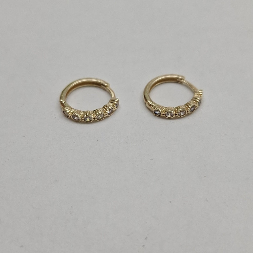 ARETES ARRACADA C CIRCONIAS 14K 2 GR (NUEVO)