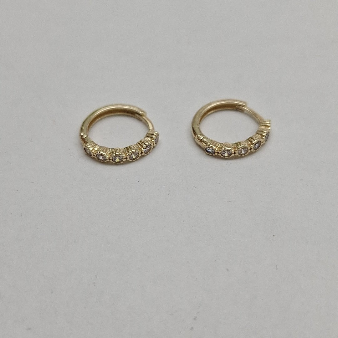 ARETES ARRACADA C CIRCONIAS 14K 2 GR (NUEVO)