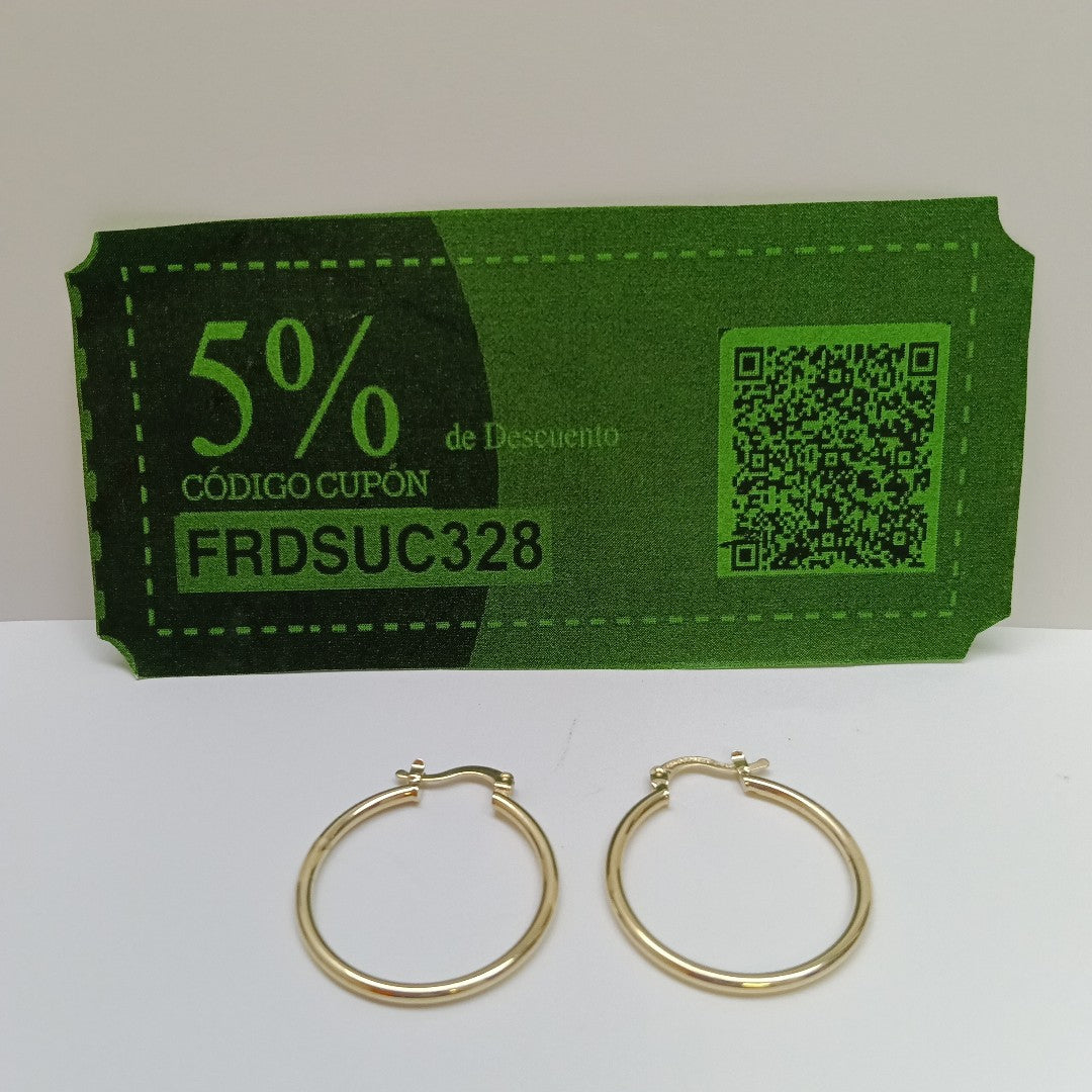 ARETES TEJIDO ARRACADAS LISAS 14K 1.5 GR (NUEVO)