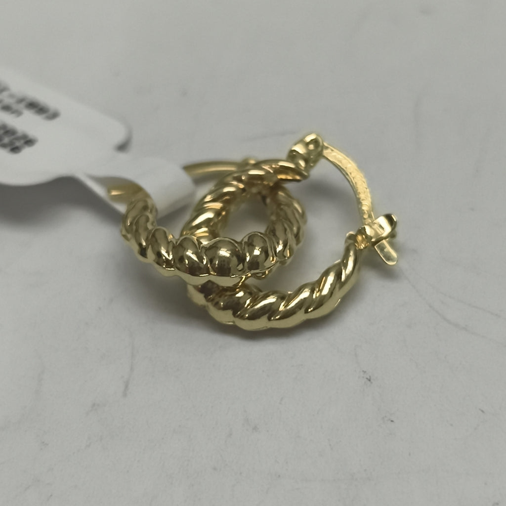 ARETES ARRACADAS TZL HUECAS 14K 1.5 GR (NUEVO)