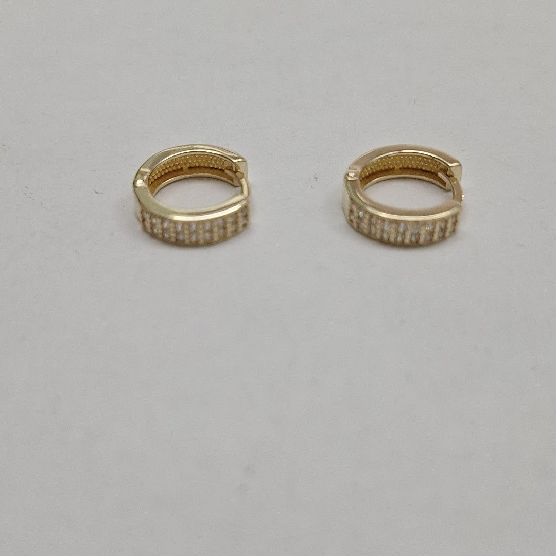 ARETES HUGGIES C CIRCONIA 14K 2.2 GR (NUEVO)