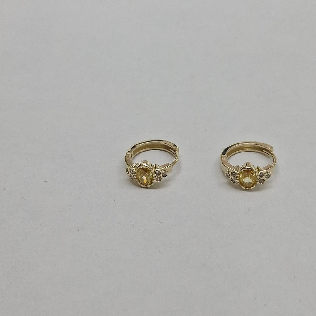ARETES ARRACADAS CON CIRCONIAS Y PDRAS COL 14K 3.3 GR (NUEVO)