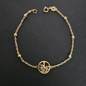 PULSERA TEJIDO ESPECIAL ARBOL 14K 18 CM 1.8 GR (NUEVO)