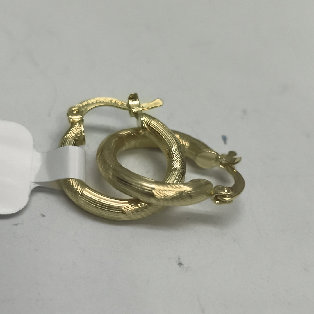ARETES TEJIDO ARRACADAS CON DISEÑO 14K 2.7 GR (NUEVO)