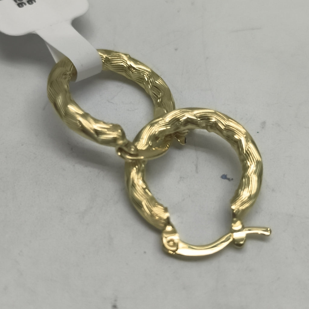 ARETES TEJIDO ARRACADAS ASTRIADAS 14K 2.1 GR (NUEVO)