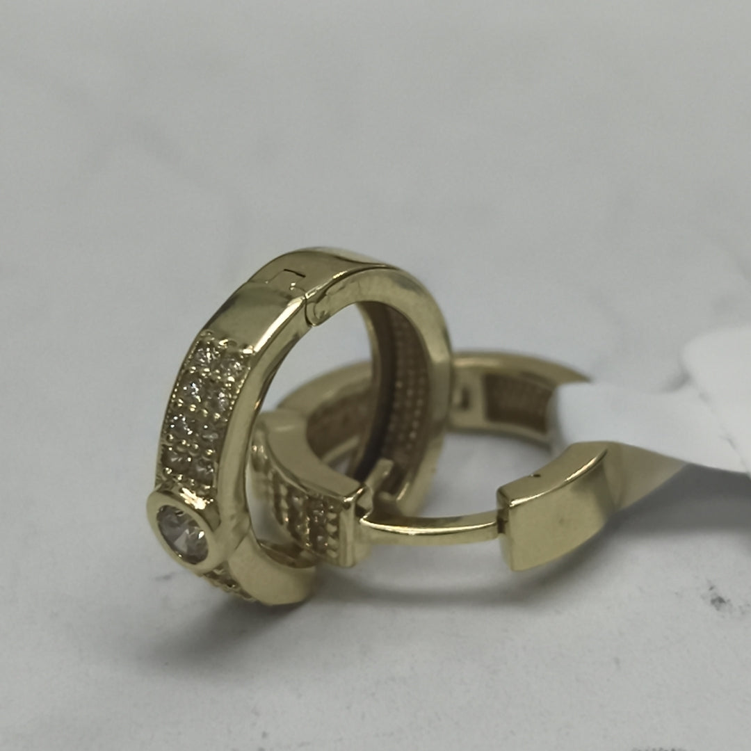 ARETES ARRACADAS C CIRCONIAS 10K 2.6 GR (NUEVO)