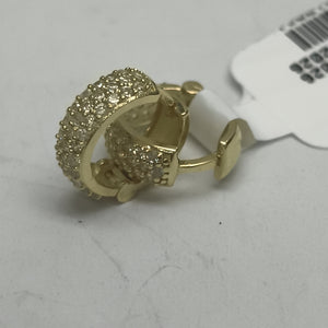 ARETES HUGGIE CON CIRCONIAS 14K 2.1 GR (NUEVO)