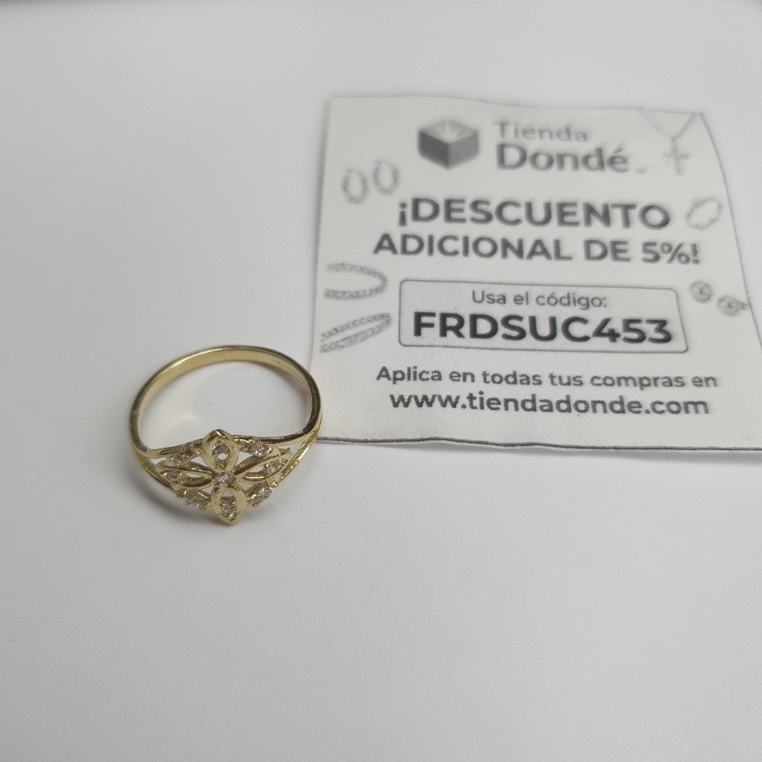 ANILLOS ANILLITO FIG NUDO DE BRUJA CON CIRCONIAS 10K TALLA 6 1.7 GR (NUEVO)