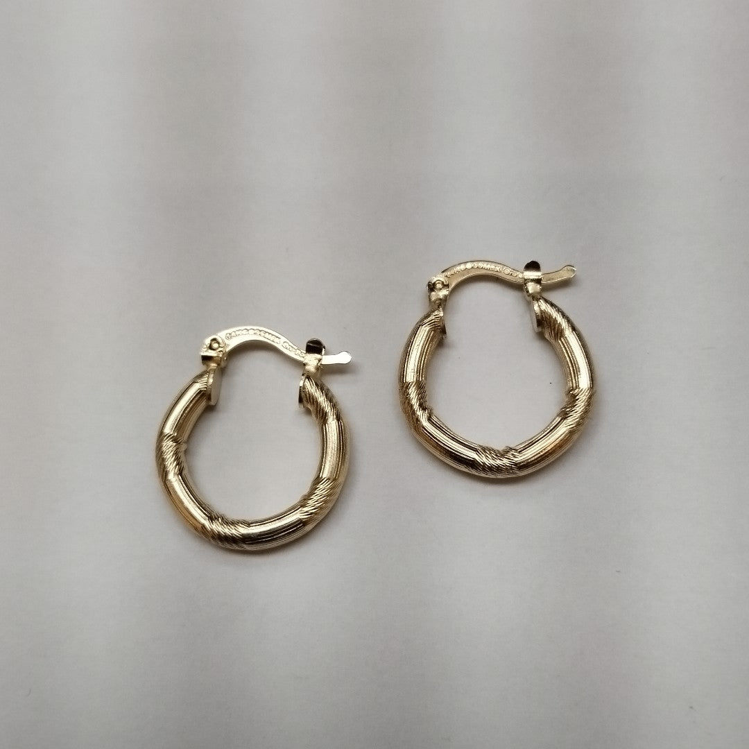 ARETES TEJIDO ARRACADAS CON DISEÑO 14K 2.7 GR (NUEVO)