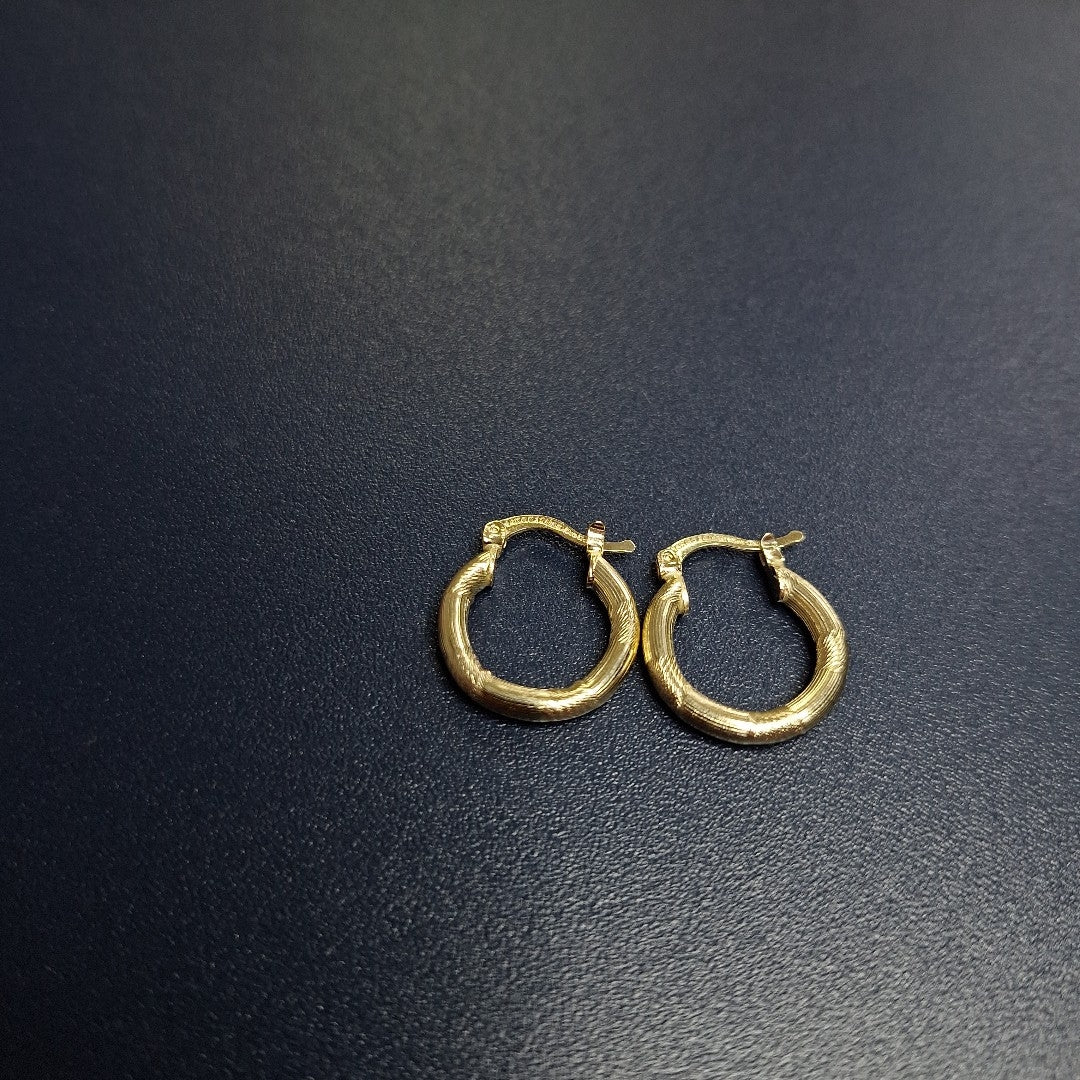 ARETES TEJIDO ARRACADAS CON DISEÑO 14K 2.6 GR (NUEVO)
