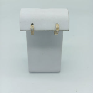 ARETES HUGGIES C CIRCONIAS 14K 2.2 GR (NUEVO)