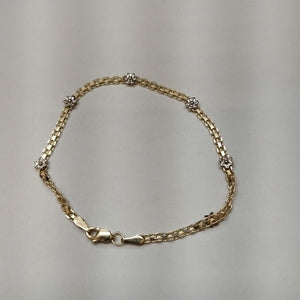 PULSERA ESPECIAL C FLORES 14K 18 CM 2.9 GR (NUEVO)