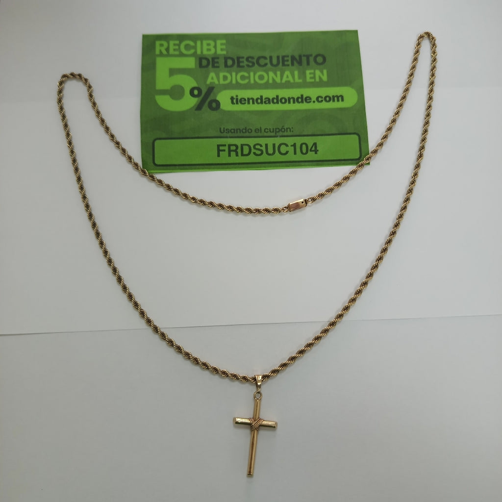 CADENA, CRUZ ORO 10 K 22.4 GRMS (SEMINUEVO)