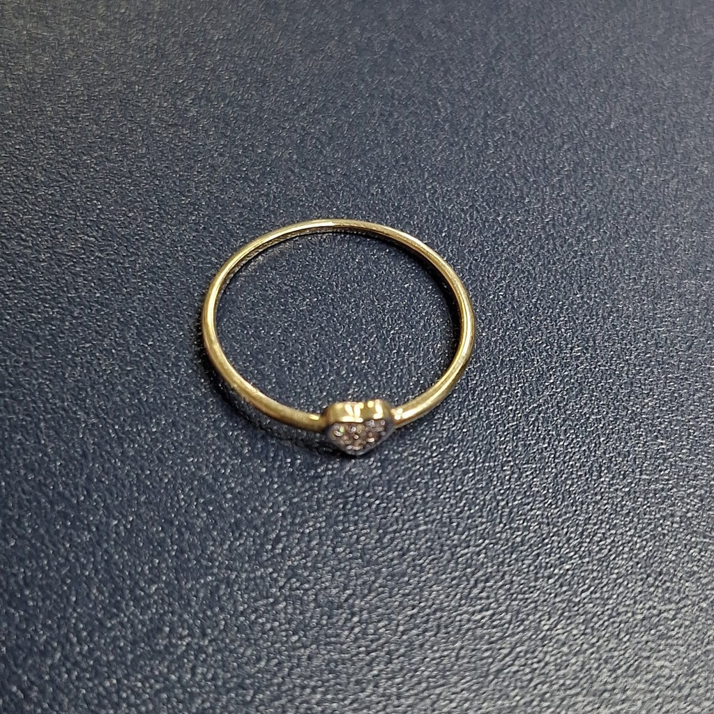 ANILLO ANILLITO CORAZON C CIRCONIA 14K 7 TALLA 0.8 GR (NUEVO)