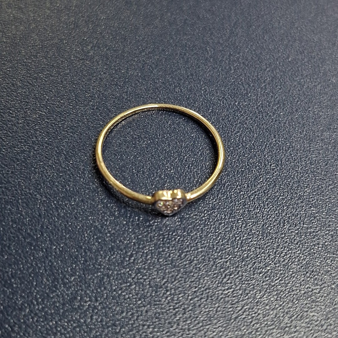 ANILLO ANILLITO CORAZON C CIRCONIA 14K 7 TALLA 0.8 GR (NUEVO)
