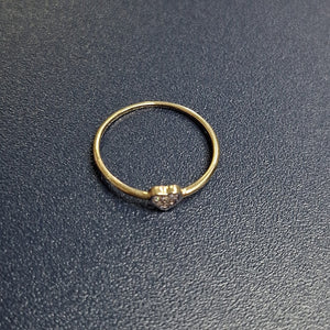 ANILLO ANILLITO CORAZON C CIRCONIA 14K 7 TALLA 0.8 GR (NUEVO)