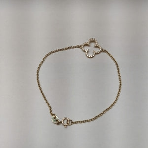 PULSERA TEJIDO ESPECIAL C CIRCONIAS 14K 18 CM 1.8 GR (NUEVO)