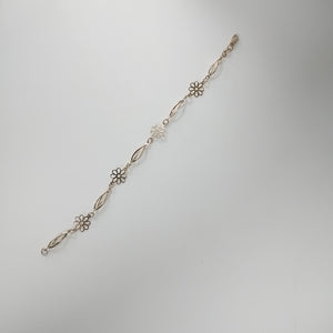 PULSERA ESPECIAL CON FLORES 14K 18 CM 2.7 GR (NUEVO)