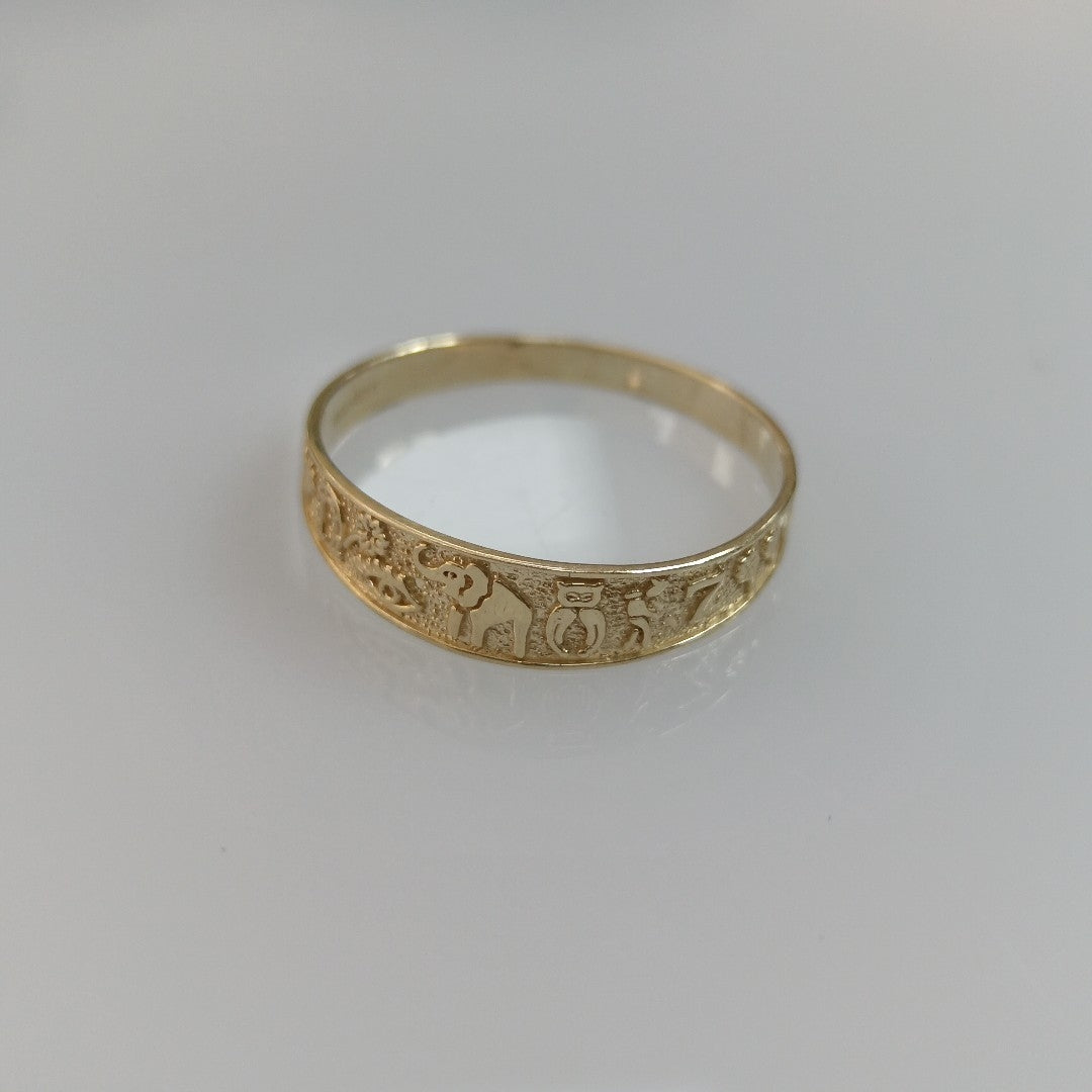 ANILLOS ARGOLLA DE LA SUERTE 10K TALLA 9 1.3 GR (NUEVO)