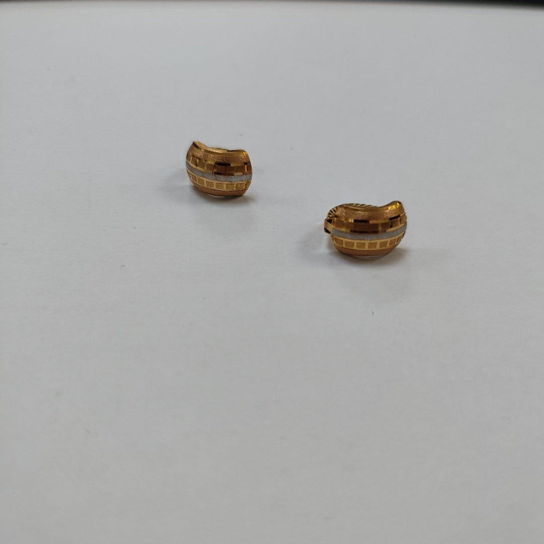 ARRACADAS PAR ORO COMBINADO 14 K 3 GRMS (SEMINUEVO)