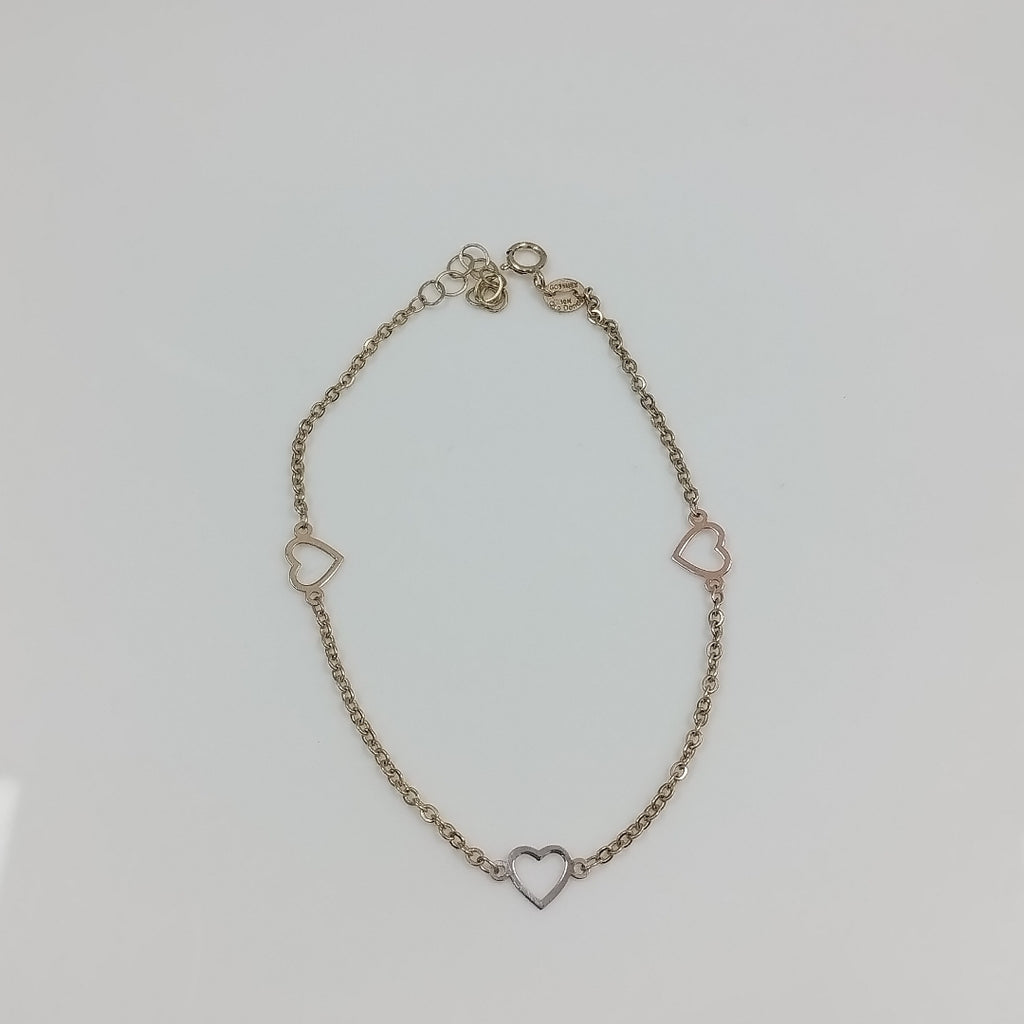 PULSERA ESPECIAL CON CORAZONES 10K 18 CM 1.2 GR (NUEVO)