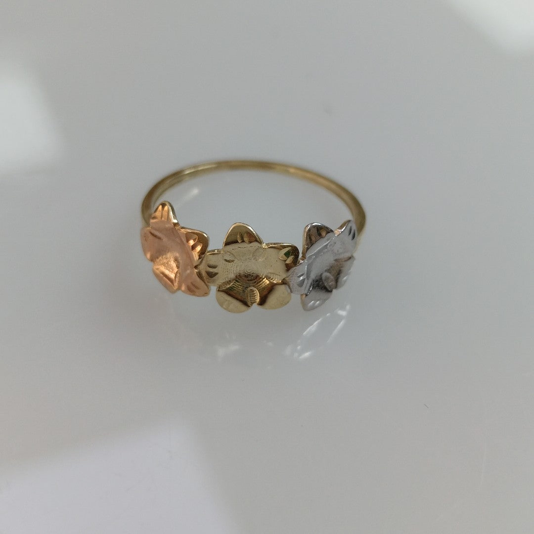 ANILLOS ANILLITO FIG FLORES 10K TALLA 7 1.2 GR (NUEVO)
