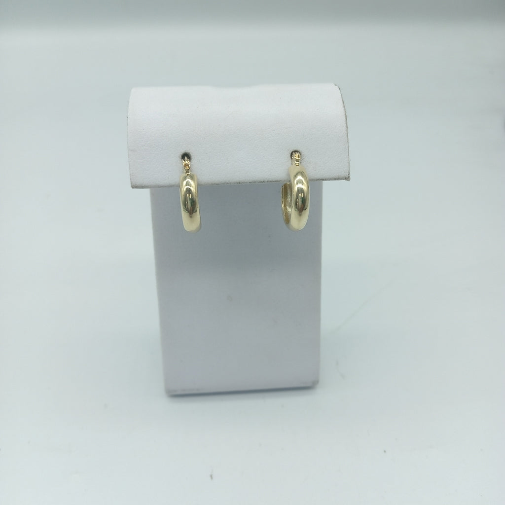 ARETES TEJIDO ARRACADAS LISAS 14K 2.1 GR (NUEVO)