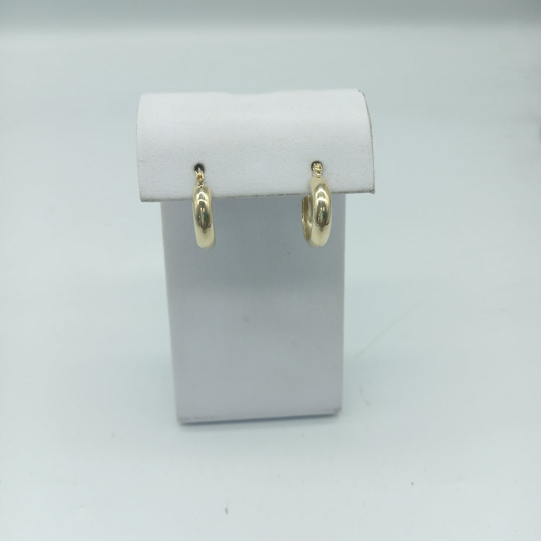 ARETES TEJIDO ARRACADAS LISAS 14K 2.1 GR (NUEVO)