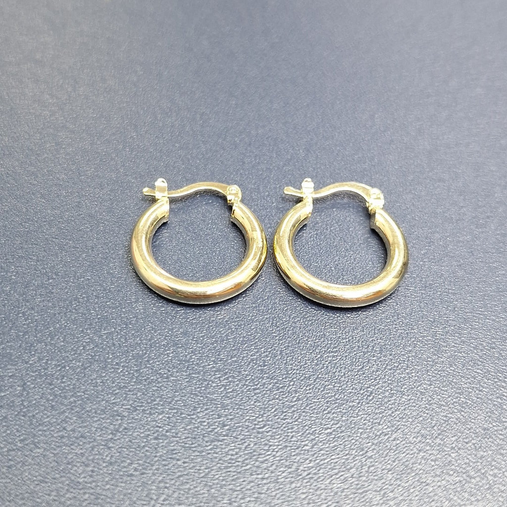 ARETES TEJIDO ARRACADAS LISAS 14K 1.6 GR (NUEVO)