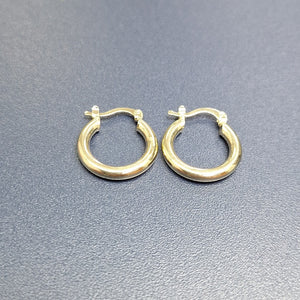 ARETES TEJIDO ARRACADAS LISAS 14K 1.6 GR (NUEVO)