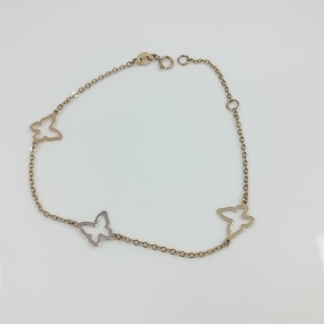 PULSERA ESPECIAL C MARIPOSAS 14K 18 CM 1.7 GR (NUEVO)