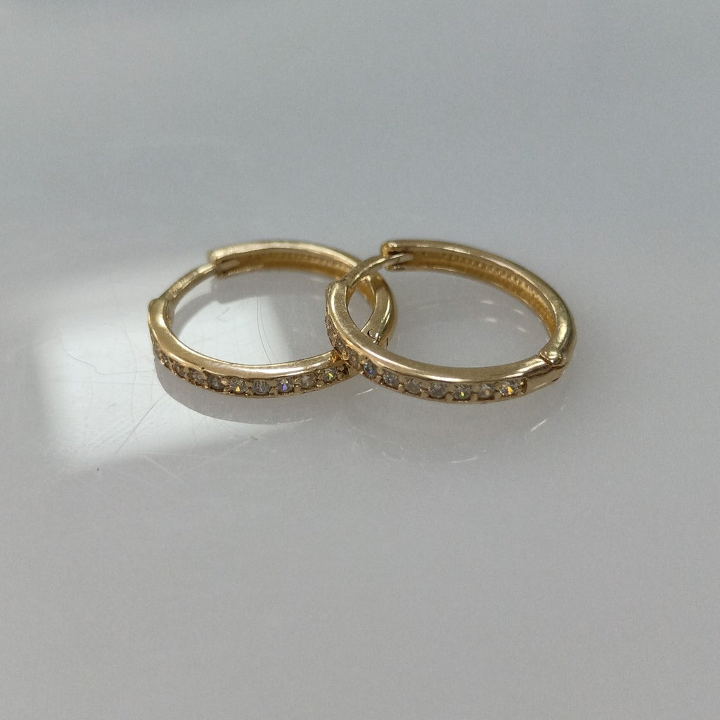 ARETES HUGGIES C CIRCONIA 14K 1.7 GR (NUEVO)